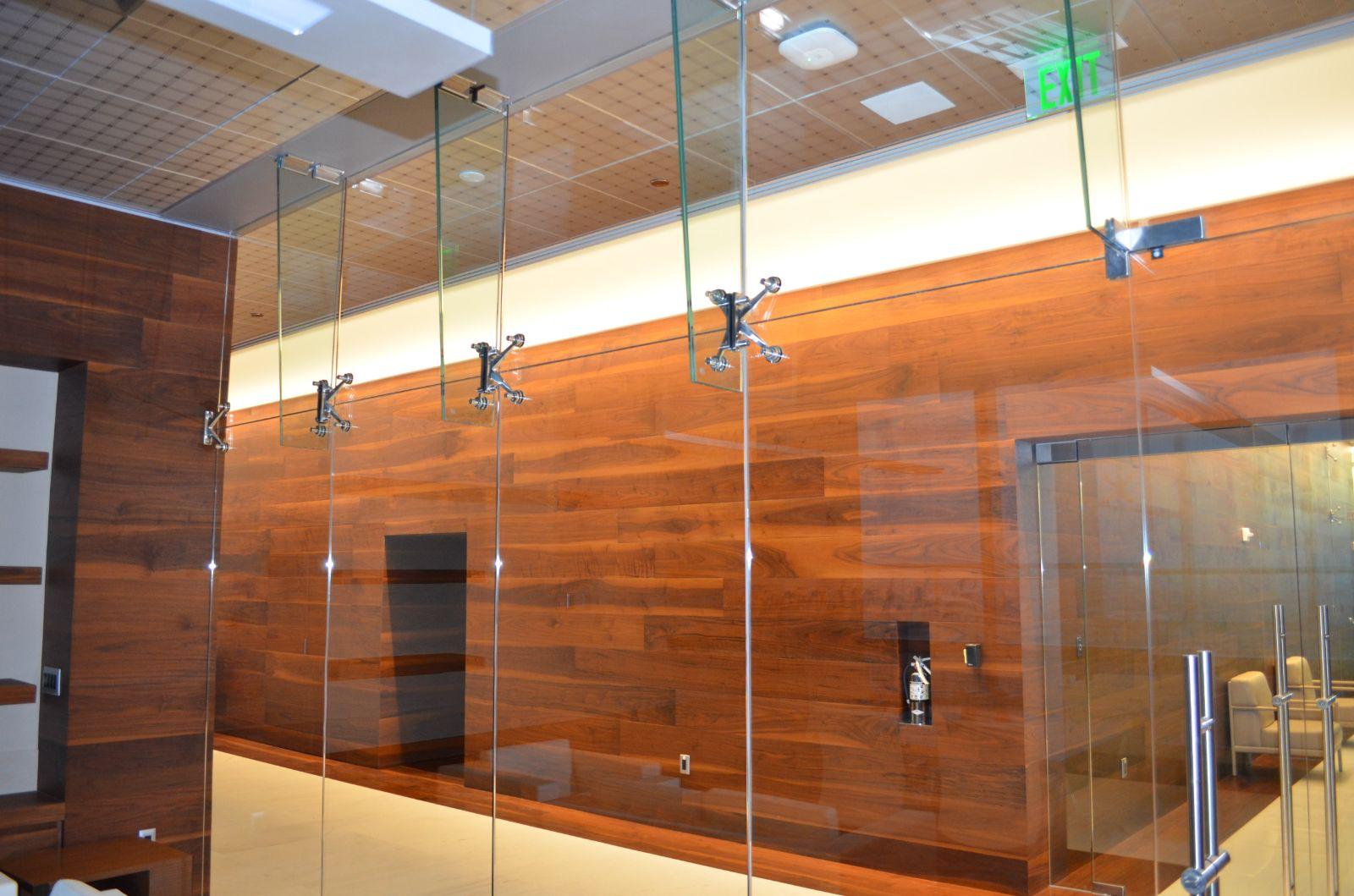 Wine room with premium wood finishes